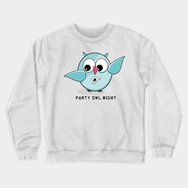 Party Owl Crewneck Sweatshirt by slawisa